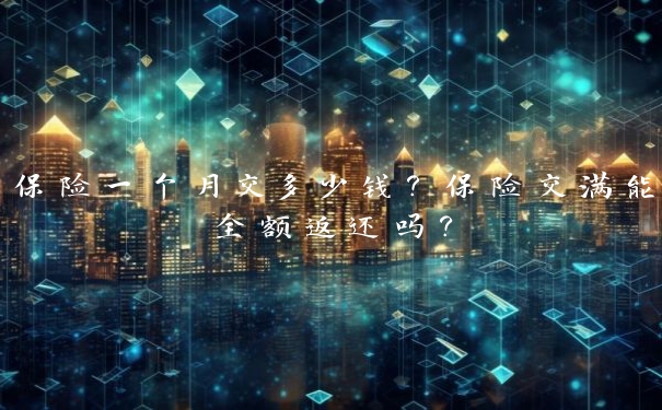保险一个月交多少钱？保险交满能全额返还吗？